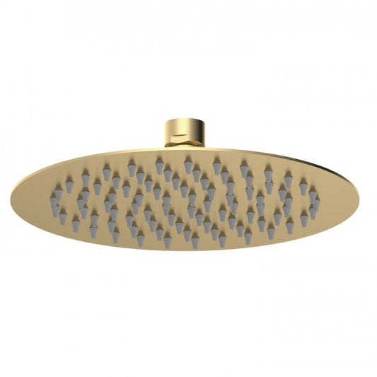 Crawford Arvan Round Fixed Shower Head 200mm x 200mm - Brushed Brass