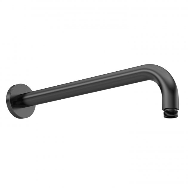 Crawford Arvan Round Wall Mounted Shower Arm 335mm Length - Matt Black