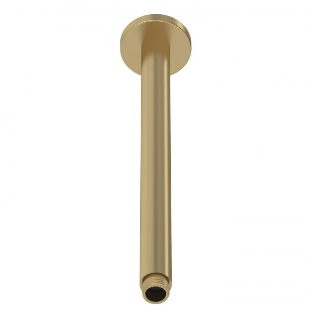 Crawford Arvan Round Ceiling Mounted Shower Arm 310mm Length - Brushed Brass