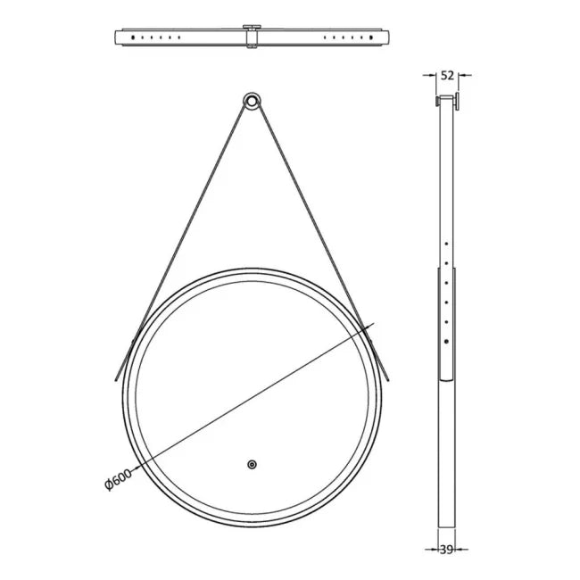 600mm Round Illuminated Mirror