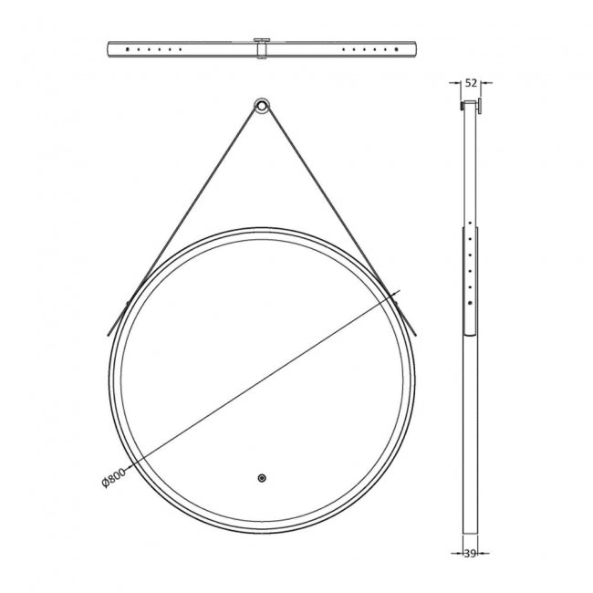 800mm Round Illuminated Mirror