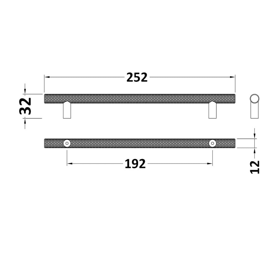 Knurled Bar Handle 160mm