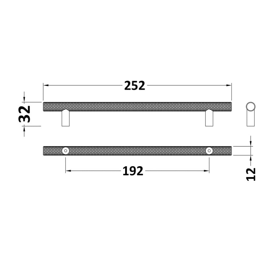 Knurled Bar Handle 192mm