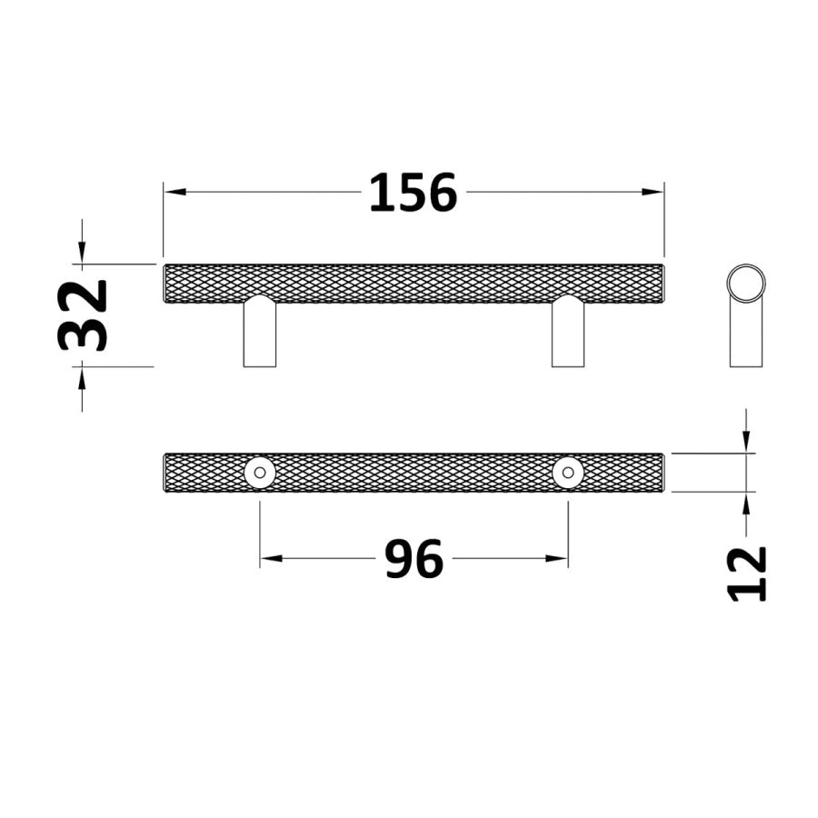 Knurled Bar Handle 96mm