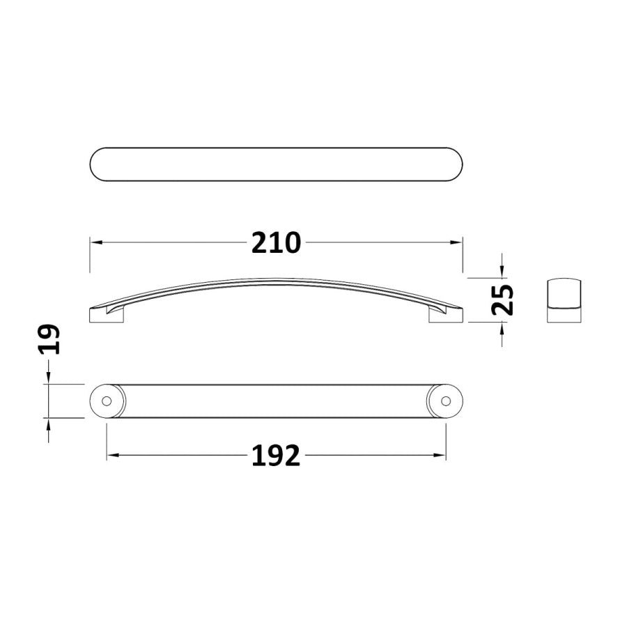 D Handle 192mm