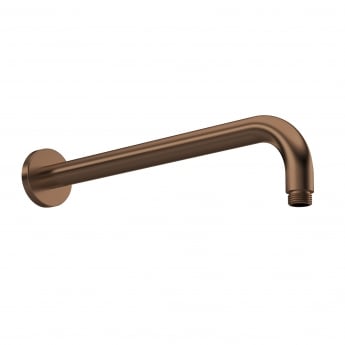 Crawford Round Wall Mounted Shower Arm 335mm Length - Brushed Bronze