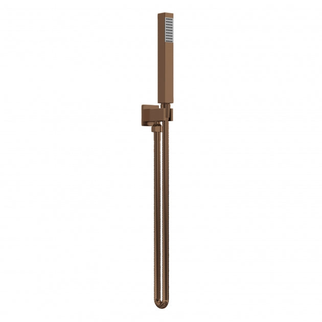 Crawford Square Pencil Shower Handset with Hose and Bracket - Brushed Bronze