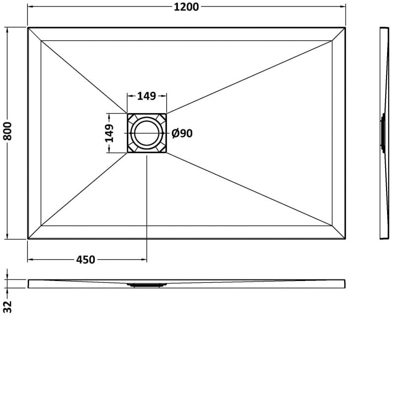 Rectangular Shower Tray 1200 x 800mm