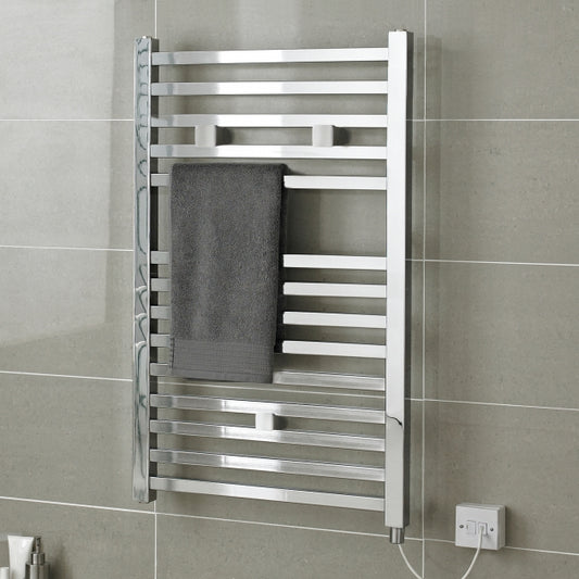 Crawford Square Bar Electric Towel Rail 1100mm H x 500mm W - Anthracite