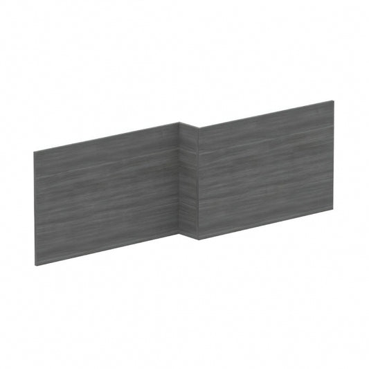 Crawford Square Shower Bath Front Panel 520mm H x 1700mm W - Anthracite Woodgrain