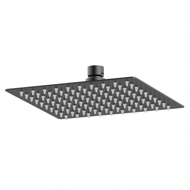 Crawford Windon Square Fixed Shower Head 200mm x 200mm - Matt Black