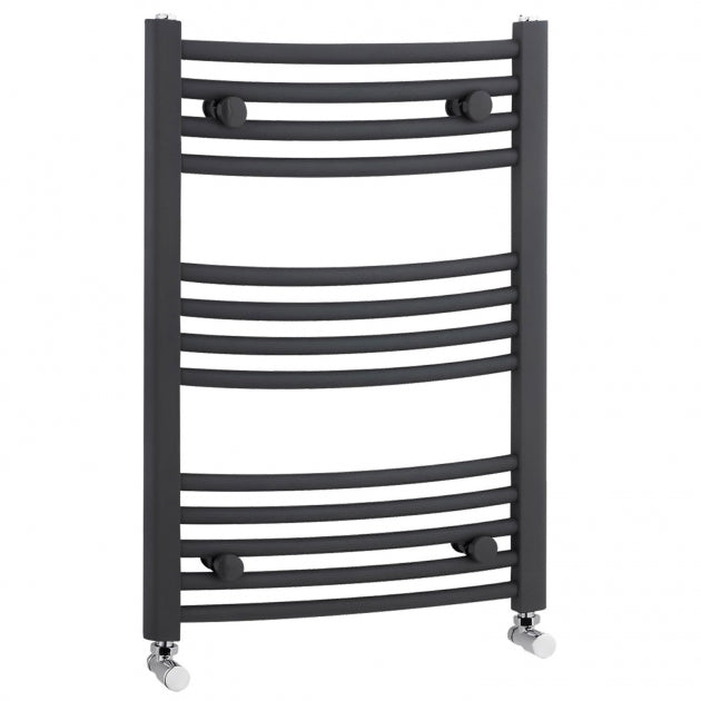 Crawford Curved Heated Towel Rail 700mm H x 500mm W - Anthracite