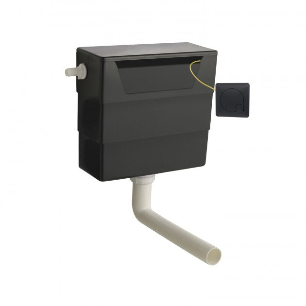 Universal Access Cistern & Black Square Flush Plate