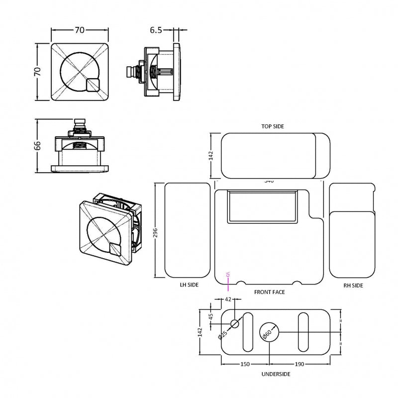 Universal Access Cistern & Chrome Square Flush Plate