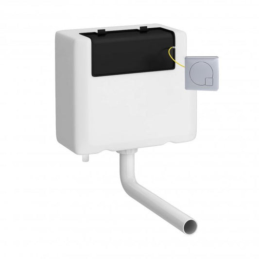 Crawford Universal Access Concealed Toilet Cistern with Square Black Flush Plate