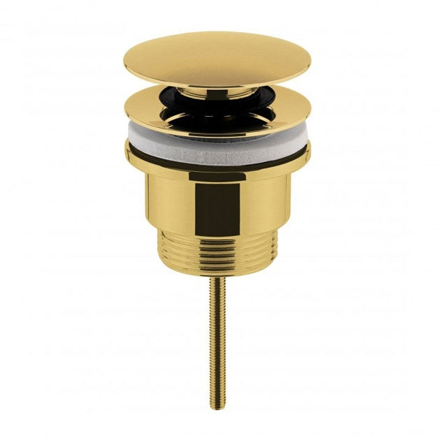 Crawford Universal Push Button Basin Waste Slotted/Un-Slotted - Brushed Brass