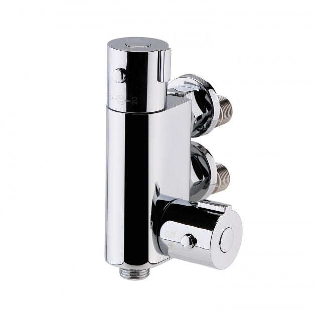 Crawford Vertical Thermostatic Bar Bottom Outlet Shower Valve - Chrome