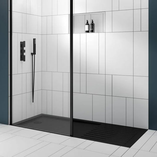 Crawford Slate Rectangular Walk-In Shower Tray 1700mm x 700mm - Grey