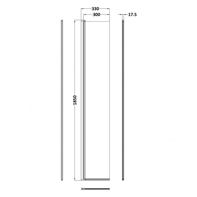 1850 x 300 x 8mm Hinged Return Screen