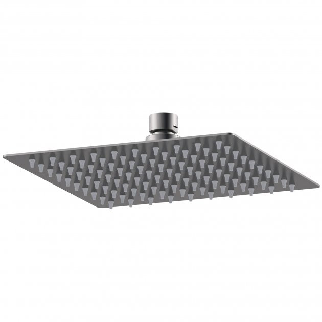 Crawford Windon Square Fixed Shower Head 200mm x 200mm - Brushed Pewter