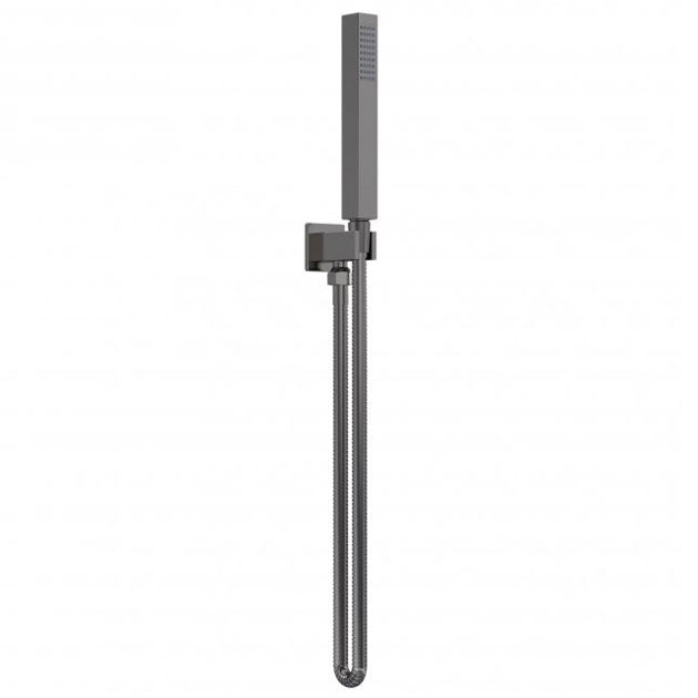 Crawford Windon Square Pencil Shower Handset with Hose and Bracket - Brushed Pewter