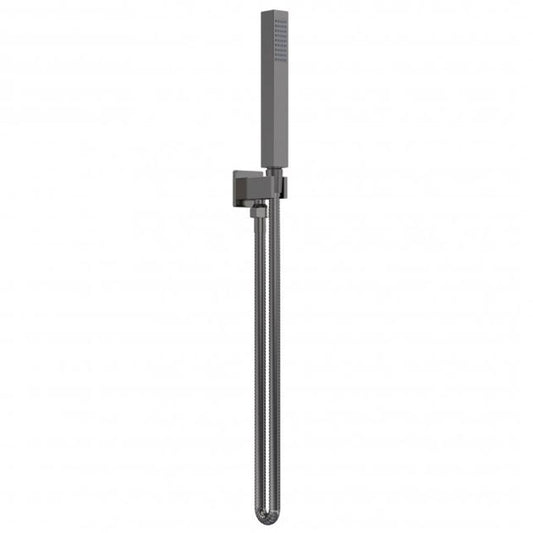 Crawford Windon Square Pencil Shower Handset with Hose and Bracket - Brushed Pewter