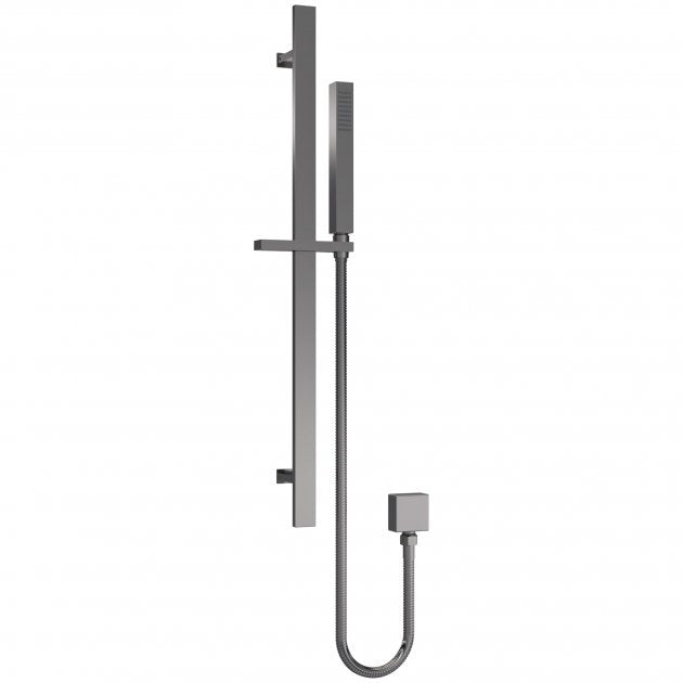 Crawford Windon Square Slider Rail Shower Kit with Outlet Elbow - Brushed Pewter