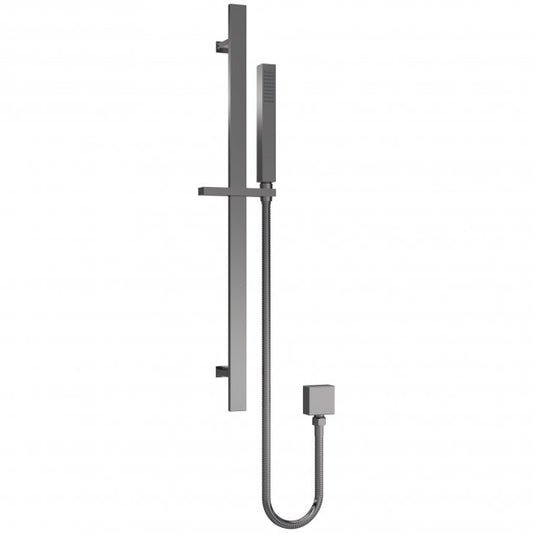 Crawford Windon Square Slider Rail Shower Kit with Outlet Elbow - Brushed Pewter