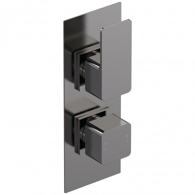 Crawford Windon Thermostatic Concealed Shower Valve with Diverter Dual Handle - Brushed Pewter