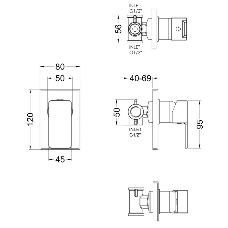 Crawford Windon Manual Concealed Shower Valve Single Handle