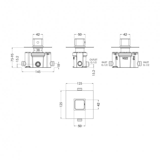 Crawford Windon Thermostatic Temperature Control Shower Valve