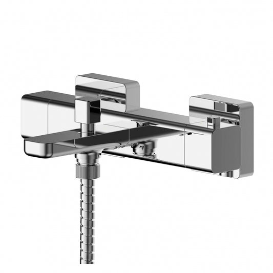 Crawford Windon Wall Mounted Thermostatic Bath Shower Mixer Tap - Chrome