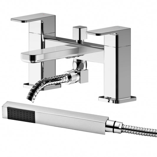 Crawford Windon Pillar Mounted Bath Shower Mixer Tap with Shower Kit