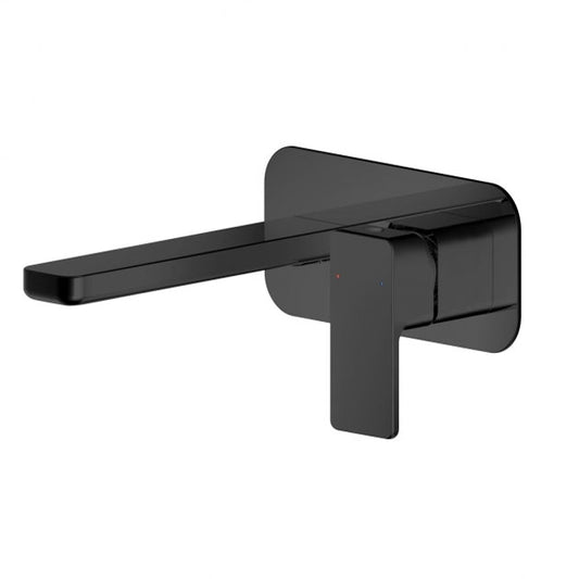 Crawford Windon 2-Hole Wall Mounted Basin Mixer Tap with Plate - Matt Black