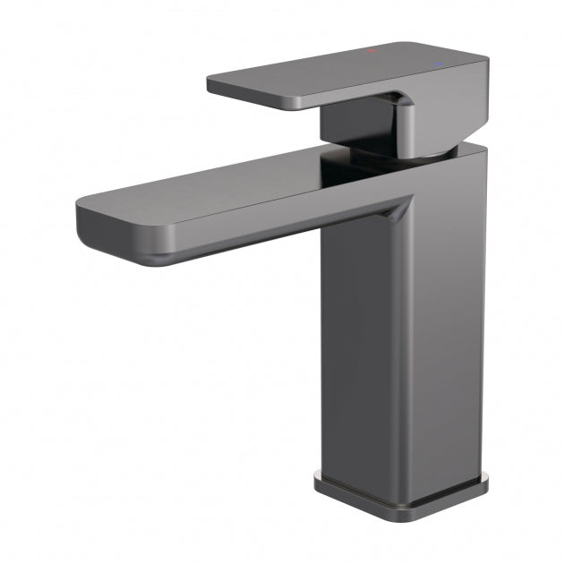 Crawford Windon Mono Basin Mixer Tap with Push Button Waste - Brushed Pewter