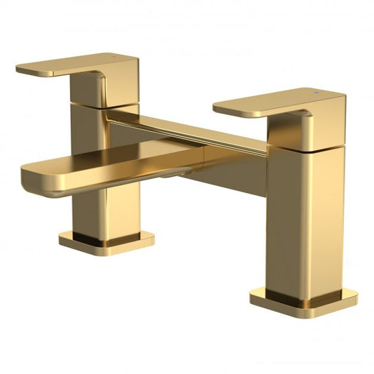 Crawford Windon Pillar Mounted Bath Filler Tap - Brushed Brass