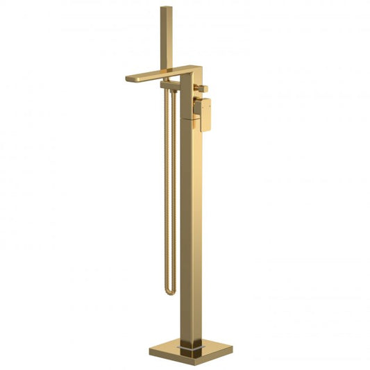 Crawford Windon Freestanding Bath Shower Mixer Tap with Shower Kit - Brushed Brass