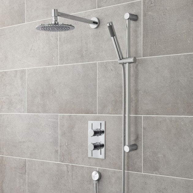 Crawford Contemporary Wall Mounted Shower Arm 328mm Length - Chrome