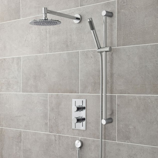 Crawford Contemporary Wall Mounted Shower Arm 328mm Length - Chrome