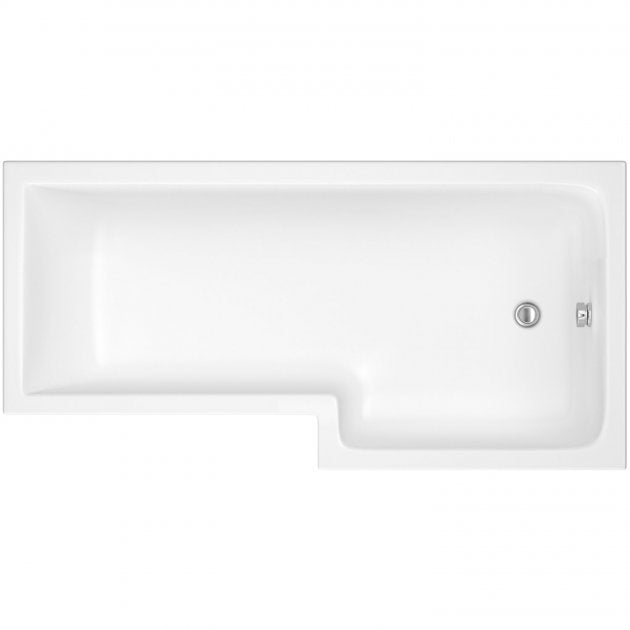 Crawford Square L-Shaped Shower Bath 1500mm x 700mm/850mm - Right Handed