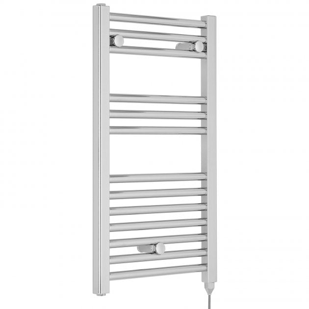 Crawford Round Bar Electric Heated Towel Rail 720mm H x 400mm W - Chrome