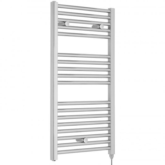 Crawford Round Bar Electric Heated Towel Rail 920mm H x 480mm W - Chrome