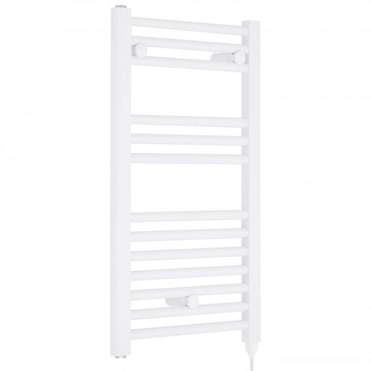 Crawford Round Bar Electric Heated Towel Rail 720mm H x 400mm W - White