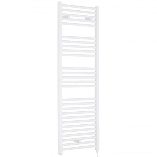 Crawford Round Bar Electric Heated Towel Rail 1375mm H x 480mm W - White