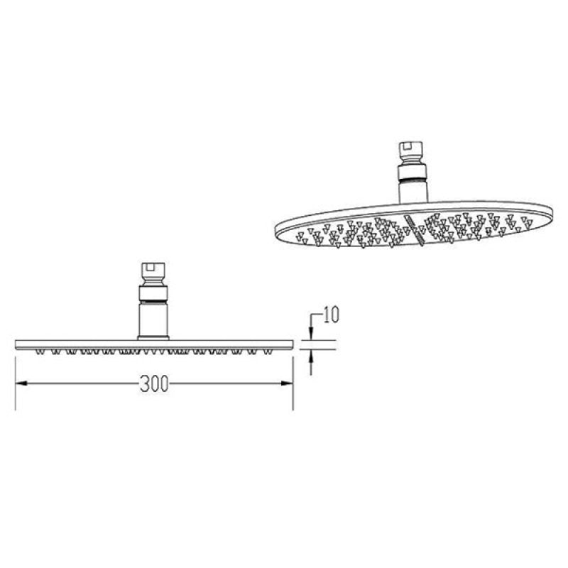 Crawford LED Round Fixed Shower Head 300mm Diameter - Chrome