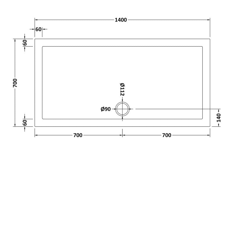 Rectangular Shower Tray 1400 x 700mm