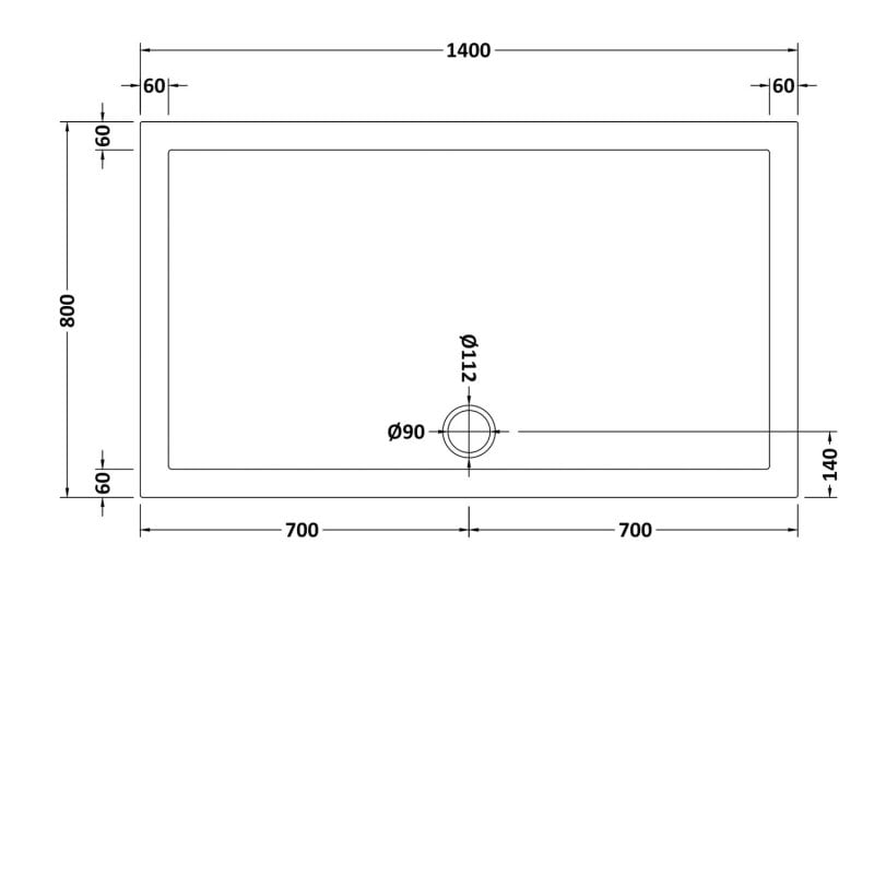 Rectangular Shower Tray 1400 x 800mm