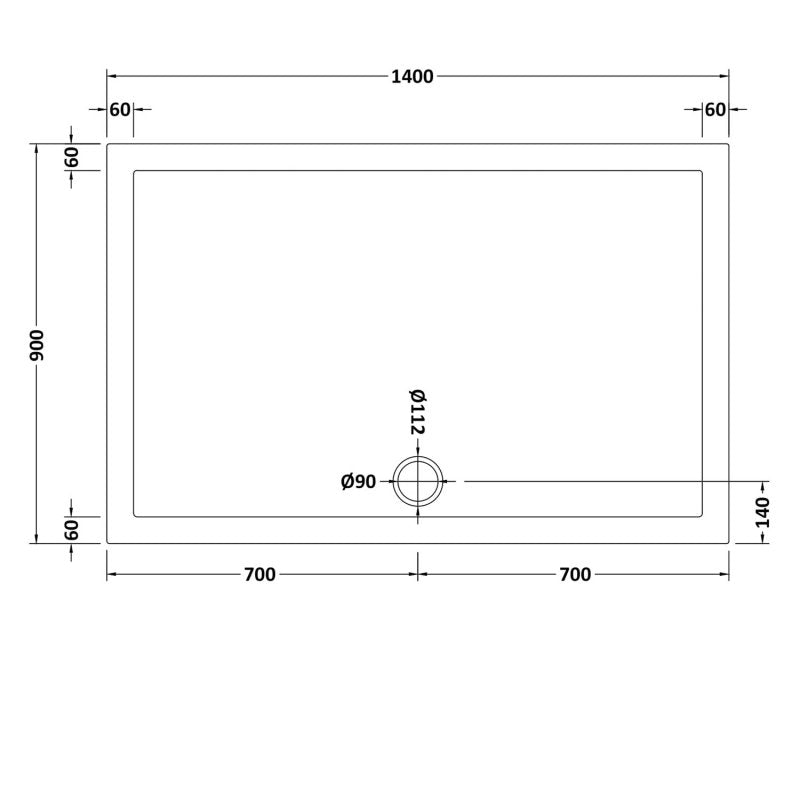 Rectangular Shower Tray 1400 x 900mm