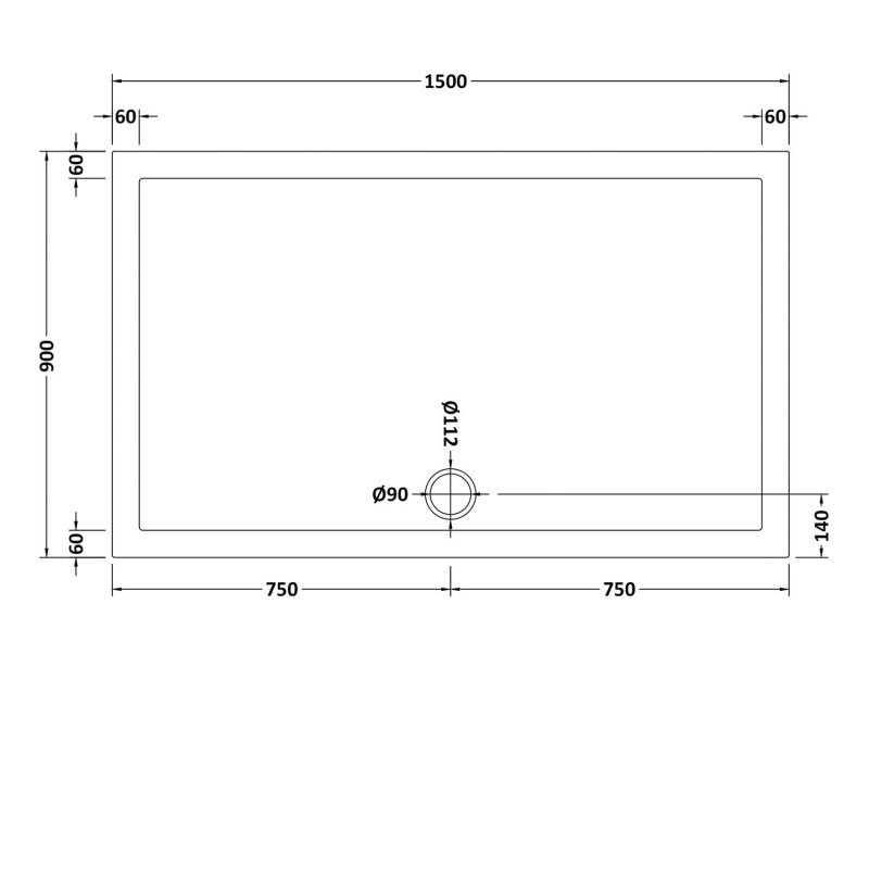 Rectangular Shower Tray 1500 x 900mm