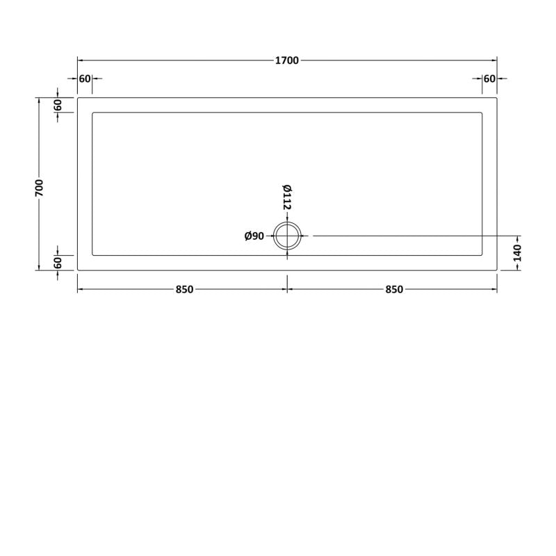 Rectangular Shower Tray 1700 x 700mm